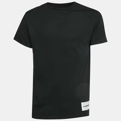 Pre-owned Jil Sander Black Jersey Crewneck T-shirt L