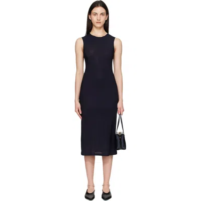 Jil Sander Black Jersey Slip Midi Dress