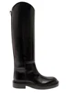 JIL SANDER BLACK KNEE BOOTS IN LEATHER WOMAN