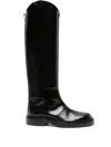 Jil Sander 25mm Leather Riding Boots In Black