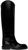 Jil Sander Calf Length Boots In 001 Black
