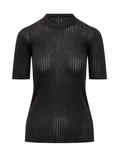 Jil Sander Black Knitted Crew Neck T-shirt