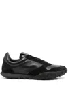 Jil Sander Suede Panel Round Toe Rubber Sole Sneakers In Black