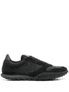 Jil Sander Suede Panel Round Toe Rubber Sole Sneakers In Black