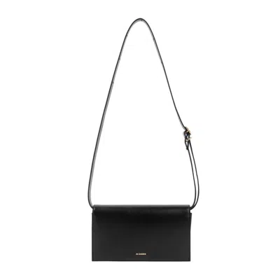 Jil Sander Black Leather All-day Buckle Bag