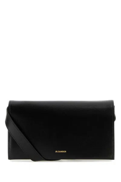 JIL SANDER JIL SANDER BLACK LEATHER ALL-DAY CLUTCH