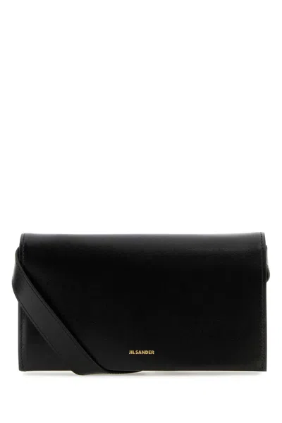 Jil Sander Black Leather All-day Clutch