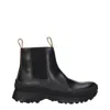 Jil Sander Black Leather Ankle Boots In Black