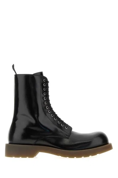 Jil Sander Ankle Boots With Chunky Sole And Pull Tab In Black