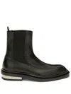 Jil Sander Leather Ankle Boots In Black