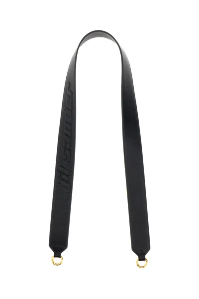 Jil Sander Black Leather Bag Shoulder Strap In 001