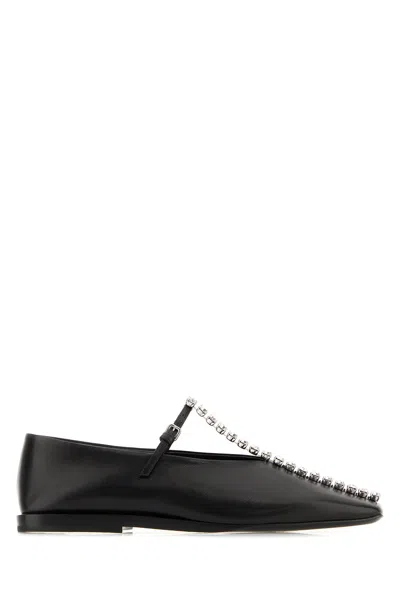 Jil Sander Black Leather Ballerinas