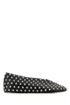 Jil Sander Black Ballet Flats With All-over Stud In Black