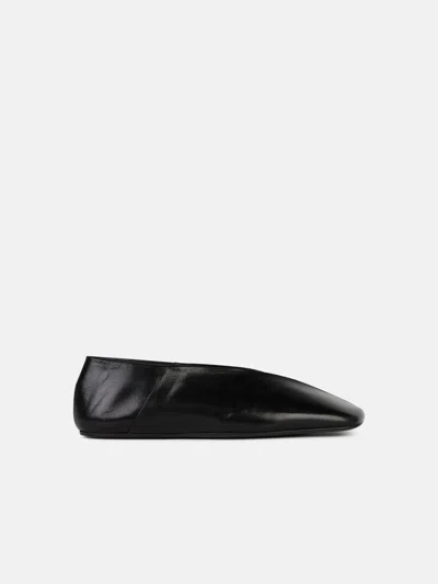Jil Sander Black Leather Ballet Flats