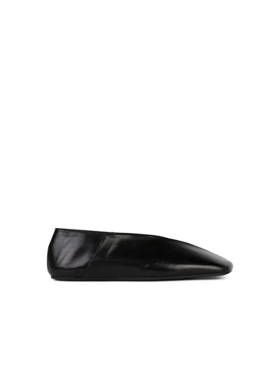 Jil Sander Black Leather Ballet Flats
