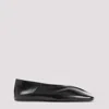 Jil Sander Black Leather Ballet Flats In Black