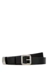 Jil Sander Black Leather Belt In Black
