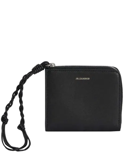 Jil Sander Black Leather Bill Wallets