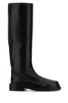 Jil Sander 25mm Leather Riding Boots In 001