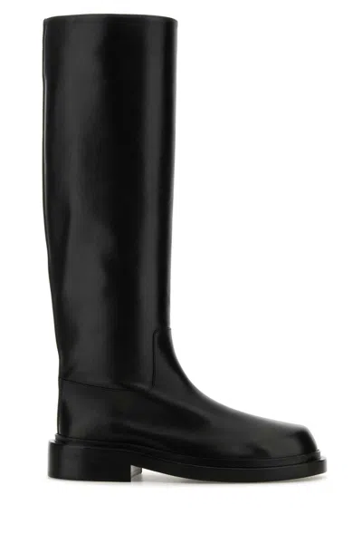 JIL SANDER JIL SANDER BLACK LEATHER BOOTS