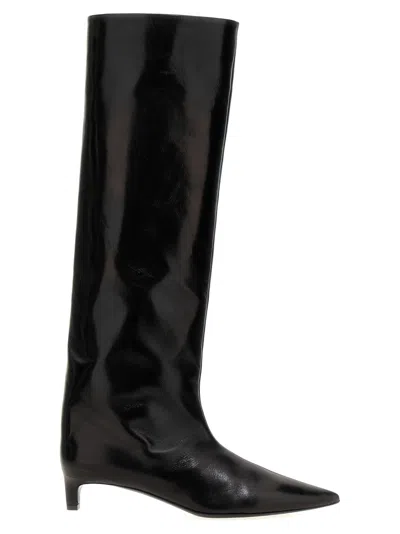 JIL SANDER BLACK LEATHER BOOTS