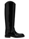 Jil Sander Asymmetric Leather Boots In Black