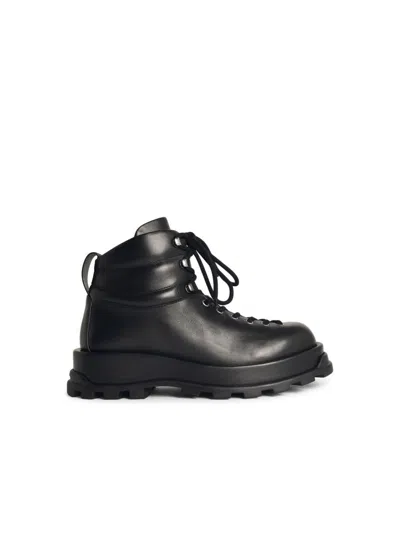 JIL SANDER JIL SANDER BLACK LEATHER BOOTS