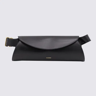 Jil Sander Black Leather Cannolo Big Shoulder Bag