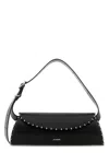 Jil Sander Cannolo Small Embellished Leather Shoulder Bag In Black