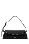 Jil Sander Black Leather Cannolo Crossbody Bag In Black