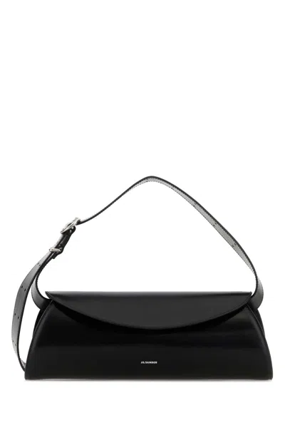 Jil Sander Black Leather Cannolo Grande Shoulder Bag
