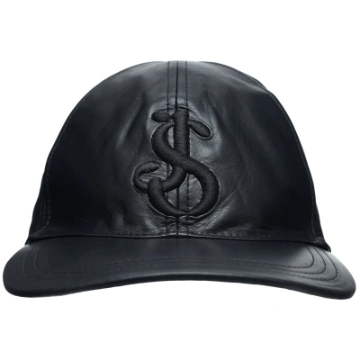 Jil Sander Black Leather Cap