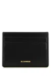 Jil Sander Black Leather Card Holder In 001