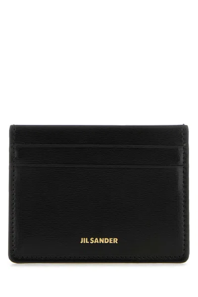 Jil Sander Black Leather Card Holder In 001
