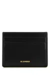 Jil Sander Black Leather Card Holder In Black