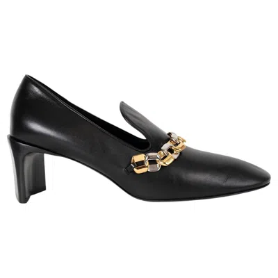 Pre-owned Jil Sander Black Leather Chain 60 Pumps Shoes 39