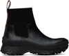 Jil Sander Man Ankle Boots Black Size 12 Soft Leather In 001 - Black