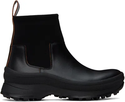 Jil Sander Black Leather Chelsea Boots In 001 - Black