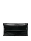 Jil Sander Black Leather Clutch In Black