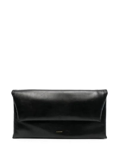 Jil Sander Black Leather Clutch