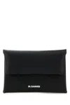 Jil Sander Coin Purse In Leather With Textured Finish