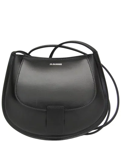 Pre-owned Jil Sander Black Leather Crescent Shoulder Bag (authentic Pre-loved)