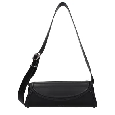 Jil Sander Cylindrical Leather Cross Body Bag In Purple
