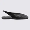 Jil Sander Black Leather Slingback Ballet Flats In Black