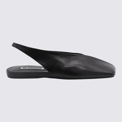 JIL SANDER JIL SANDER BLACK LEATHER FLATS