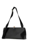 Jil Sander Leather Crossbody Bag With Fabric Strap In 001