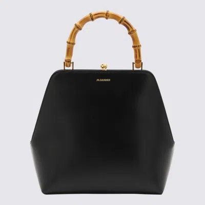 Jil Sander Black Leather Goji Top Handle Bag