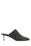 Jil Sander Black Mules With Low Heel And All-over Stud Embellishments In Black