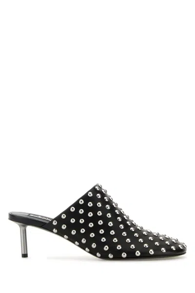 JIL SANDER BLACK LEATHER HEELS