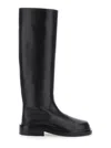 Jil Sander 25mm Leather Riding Boots In Black